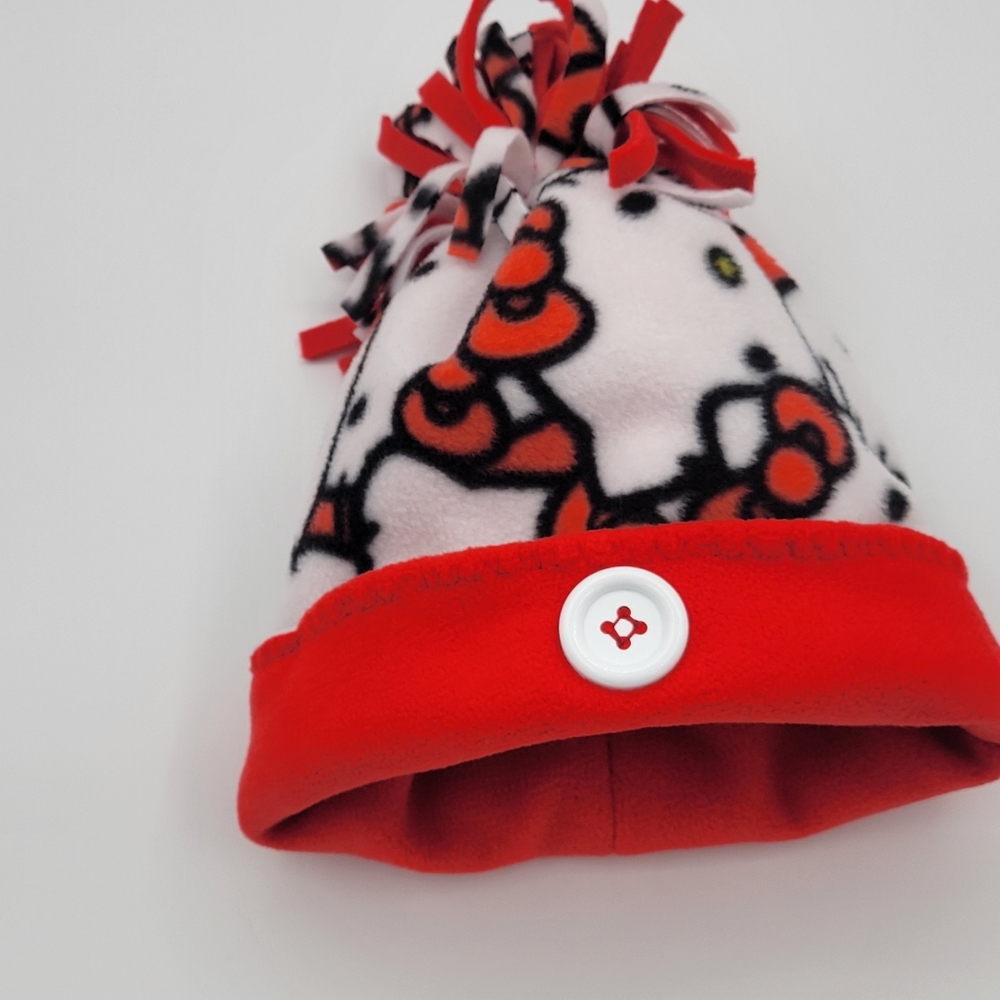 Handmade Fabulous Fleece Kids Winter Hat Kitty Print Accessories .